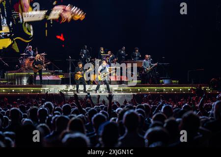 Stockholm, Schweden. Juli 2024. STOCKHOLM, SCHWEDEN 20240718 Bruce Springsteen und die E Street Band spielen am Donnerstagabend, dem zweiten Konzert in Stockholm, in der Strawberry Arena. Foto: Magnus Lejhall/TT/Code 10658 Credit: TT News Agency/Alamy Live News Stockfoto