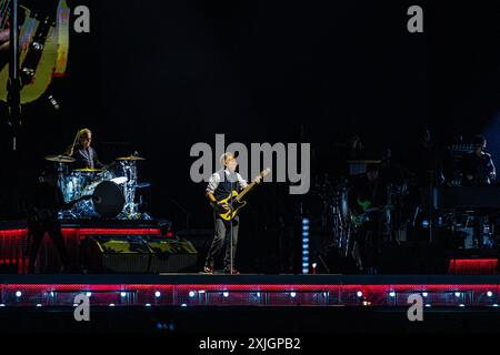 Stockholm, Schweden. Juli 2024. STOCKHOLM, SCHWEDEN 20240718 Bruce Springsteen und die E Street Band spielen am Donnerstagabend, dem zweiten Konzert in Stockholm, in der Strawberry Arena. Foto: Magnus Lejhall/TT/Code 10658 Credit: TT News Agency/Alamy Live News Stockfoto