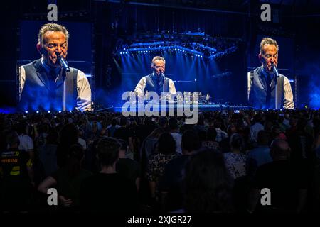 Stockholm, Schweden. Juli 2024. STOCKHOLM, SCHWEDEN 20240718 Bruce Springsteen und die E Street Band spielen am Donnerstagabend, dem zweiten Konzert in Stockholm, in der Strawberry Arena. Foto: Magnus Lejhall/TT/Code 10658 Credit: TT News Agency/Alamy Live News Stockfoto
