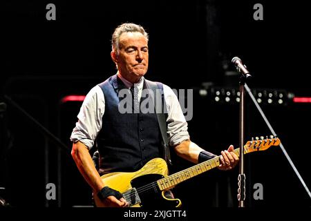 Stockholm, Schweden. Juli 2024. STOCKHOLM, SCHWEDEN 20240718 Bruce Springsteen und die E Street Band spielen am Donnerstagabend, dem zweiten Konzert in Stockholm, in der Strawberry Arena. Foto: Magnus Lejhall/TT/Code 10658 Credit: TT News Agency/Alamy Live News Stockfoto