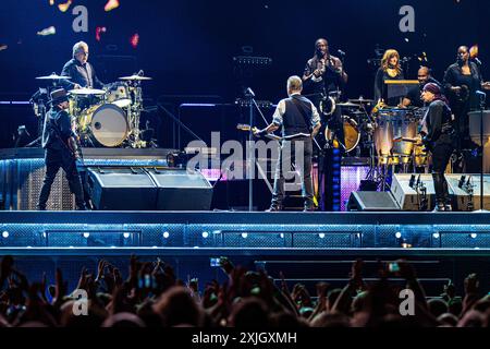 Stockholm, Schweden. Juli 2024. STOCKHOLM, SCHWEDEN 20240718 Bruce Springsteen und die E Street Band spielen am Donnerstagabend, dem zweiten Konzert in Stockholm, in der Strawberry Arena. Foto: Magnus Lejhall/TT/Code 10658 Credit: TT News Agency/Alamy Live News Stockfoto