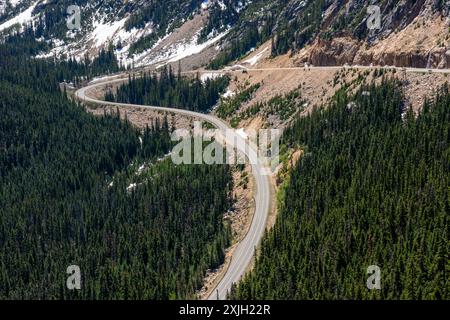 North Cascades Scenic Highway, Washington Pass Overlook, Washington, USA. Winding State Route 20. Stockfoto