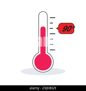 Thermometersymbol. Flaches Design. Vektorabbildung. Stock Vektor