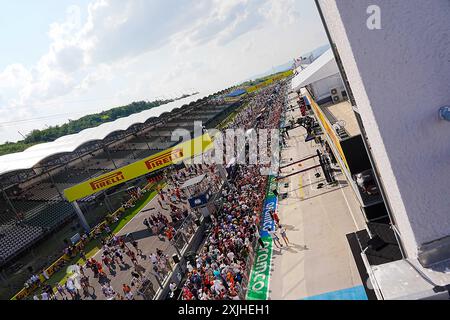 Mogyorod, Ungarn. Juli 2024. Track-Atmosphäre während des Vorbereitungstages, 18. Juli, des Formel-1-Großen Preises von Ungarn 2024, der auf der Hungaroring-Strecke in Mogyorod, Budapest, Ungarn, vom 19. juli bis 21. juli 2024 stattfinden soll (Foto: Alessio de Marco/SIPA USA) Credit: SIPA USA/Alamy Live News Stockfoto