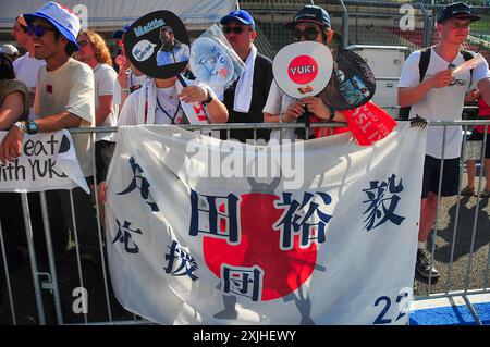 Mogyorod, Ungarn. Juli 2024. Track-Atmosphäre während des Vorbereitungstages, 18. Juli, des Formel-1-Großen Preises von Ungarn 2024, der auf der Hungaroring-Strecke in Mogyorod, Budapest, Ungarn, vom 19. juli bis 21. juli 2024 stattfinden soll (Foto: Alessio de Marco/SIPA USA) Credit: SIPA USA/Alamy Live News Stockfoto