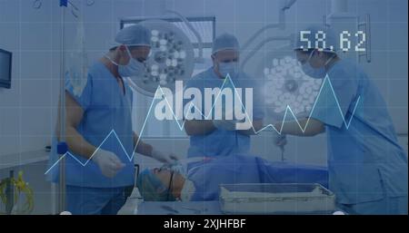 Bild der Datenverarbeitung über verschiedene Chirurgen Stockfoto