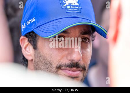 Mogyorod, Ungarn, 18. Juli, Daniel Ricciardo, aus Australien, tritt für Racing Bulls an. Der Aufstand, Runde 13 der Formel-1-Meisterschaft 2024. Quelle: Michael Potts/Alamy Live News Stockfoto