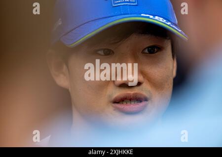 Mogyorod, Ungarn, 18. Juli, Yuki Tsunoda, aus Japan, tritt für Racing Bulls an. Der Aufstand, Runde 13 der Formel-1-Meisterschaft 2024. Quelle: Michael Potts/Alamy Live News Stockfoto