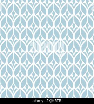Nahtloses abstraktes Blumenmuster. Blauer und weißer Vektorhintergrund. Geometrische Blattverzierung Stock Vektor