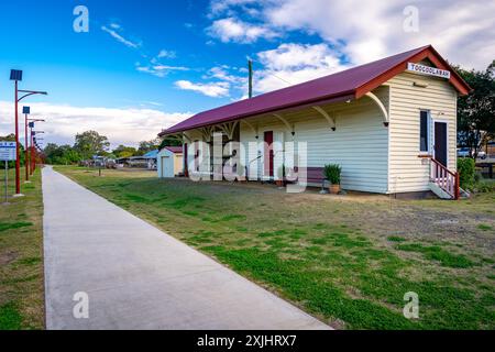 Toogoolawah, Queensland, Australien - Historisches Bahnhofsgebäude am Brisbane Valley Rail Trail Stockfoto