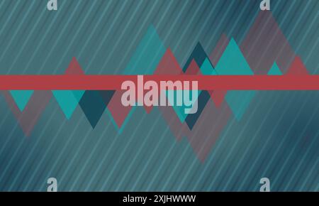 Abstrakter technischer gestreifter Hintergrund mit geometrischen Dreiecken. Minimales Vektorgrafik-Design Stock Vektor