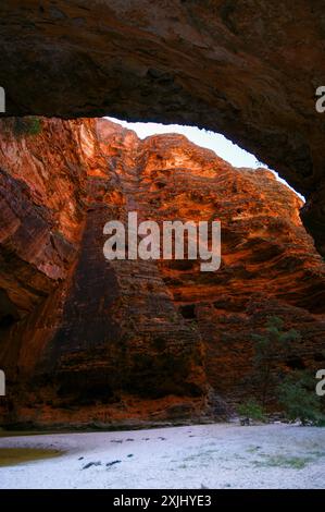 Blick in die Cathedral Gorge in den Bungle Bungle Ranges (Purnululu), Western Australia Stockfoto