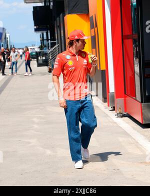 Budapest, Ungarn. Juli 2024. 18. Juli 2024, Hungaroring, Budapest, FORMEL 1 GROSSER PREIS VON UNGARN 2024, im Bild Charles Leclerc (MCO), Scuderia Ferrari HP/dpa/Alamy Live News Stockfoto