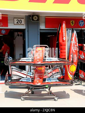 Budapest, Ungarn. Juli 2024. 18. Juli 2024, Hungaroring, Budapest, FORMEL 1 GRAND PRIX 2024 VON UNGARN, im Bild der Frontflügel von Ferrari Credit: dpa/Alamy Live News Stockfoto