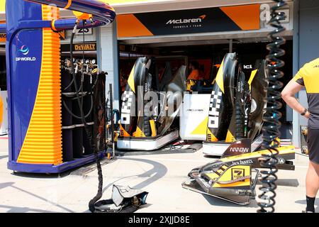 Budapest, Ungarn. Juli 2024. 18. Juli 2024, Hungaroring, Budapest, FORMEL 1 GRAND PRIX 2024 VON UNGARN, im Bild Außenbereiche von McLaren Credit: dpa/Alamy Live News Stockfoto