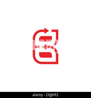 Buchstabe b Pfeile Infinity Motion Logo Vektor Stock Vektor