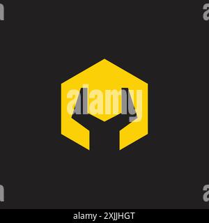 Einfacher Schraubenschlüssel Gold Silhouette Design Logo Vektor Stock Vektor