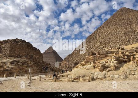 Historische Stätte der Pyramiden von Gizeh, Ägypten Stockfoto