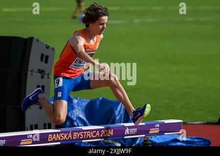 Banska Bystrica, Slowakei. Juli 2024. BANSKA BYSTRICA, SLOWAKEI - 19. JULI: Ivar Engels aus den Niederlanden trat am 19. Juli 2024 in Banska Bystrica, Slowakei, bei den 2000 m langen Steeplechase Men an. (Foto: Nikola Krstic/BSR Agency) Credit: BSR Agency/Alamy Live News Stockfoto