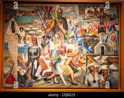 Maruja Mallo, die Messe ( La Verbena), 1927, Öl auf Leinwand, museo nacional Centro de arte Reina Sofia, Madrid. Stockfoto