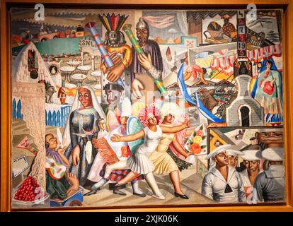 Maruja Mallo, die Messe ( La Verbena), 1927, Öl auf Leinwand, museo nacional Centro de arte Reina Sofia, Madrid. Stockfoto