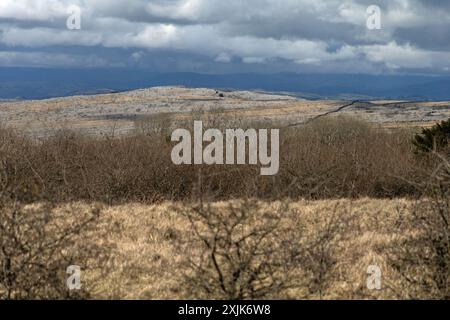 Farleton fiel von den Hängen des Hutton Roof Crag bei Burton in Kendal Westmorland und Furness oder Cumbria England Stockfoto