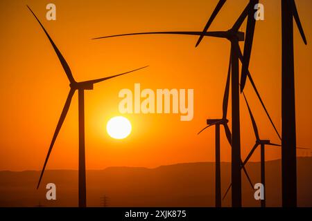 Windpark La Muela, Saragossa, Aragonien, Spanien, Europa Stockfoto