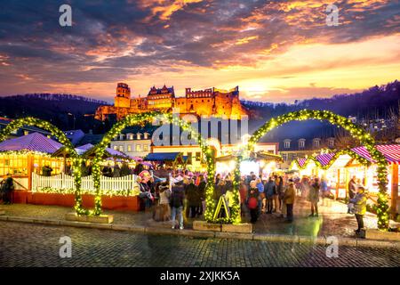 Weihnachtsmarkt in Heidelberg, Deutschland Stockfoto