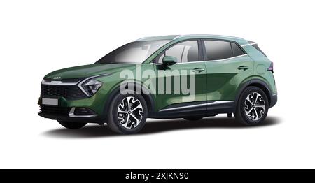 Kia Sportage SUV Auto isoliert auf weißem Hintergrund Stockfoto