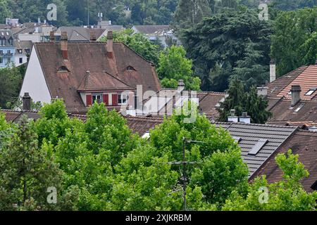 Symbol Foto Appartementblöcke Alte Wohnungen Dächer Stockfoto