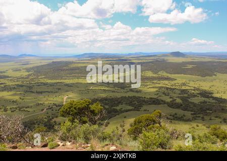 Capulin Volcano U.S. National Monument im Nordosten von New Mexico Teil des Raton-Clayton ruhenden Volcanic Field Panorama Stockfoto