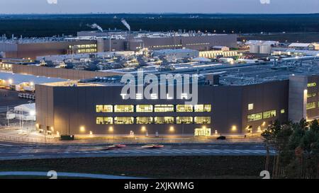 Luftaufnahme der Tesla Gigafactory, Gruenheide, 23. Oktober 2023 Stockfoto