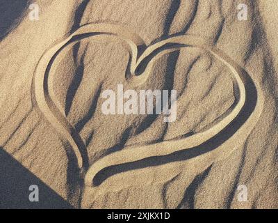 Das Herz des Sandes in der Wüste Stockfoto