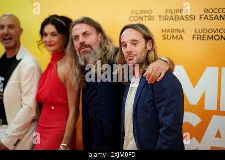 ROM, ITALIEN - 18. JULI: Die Besetzung nimmt am Fotoaufruf von „Amici per caso“ im Cinema Adriano in Rom Teil (ph: Giovanna Onofri) Stockfoto