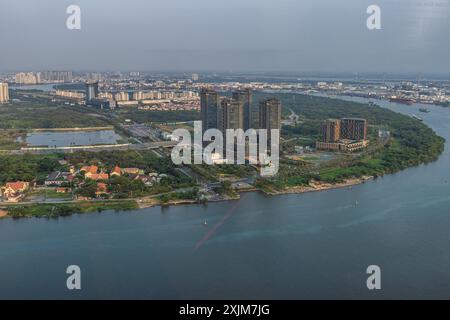 Ho-Chi-Minh-Stadt, Saigon, Vietnam, Asien, 07. März 2023: Blick auf Ho-Chi-Minh-Stadt (ehemals Saigon, Vietnam) vom höchsten Gebäude der Stadt, dem Stockfoto