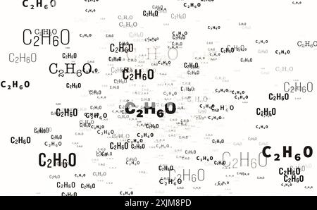 Chemische Bindung von C2H6O-Ethanol. Chemische Bindung von C2H6O-Ethanol. Wissenschaft, Molekül, Atom, Element, Chemie, Bildung. Img science004s03 Chemical Bond C2H6O Ethanol LOOP Stockfoto