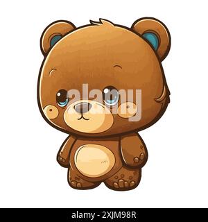 Baby Bär Charakter Vektor Illustration Stock Vektor