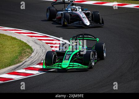 05 MALONY Zane (bar), Rodin Motorsport, Dallara F2 2024, Aktion während der 9. Runde der FIA Formel 2 Meisterschaft 2024 vom 19. Bis 21. Juli 2024 auf dem Hungaroring in Mogyorod, Ungarn - Foto Xavi Bonilla / DPPI Stockfoto