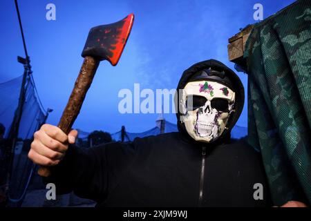 Zombie-Angriff, Paint Ball Marratxi, Mallorca, Balearen, Spanien Stockfoto