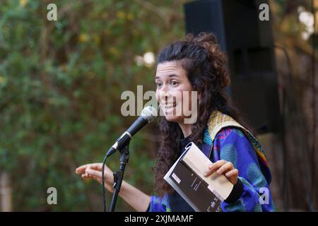 Jessica Ferrer, poetisches Konzert, Oratori de Sant Blai, Campos, Mallorca, Balearen, Spanien poetisches Konzert, Oratori de Sant Blai, Campos Stockfoto