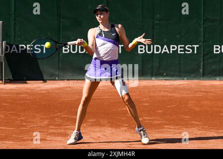 Fanny Stollar (HUN) spielt das Duo Katarzyna Piter (POL) im Halbfinalspiel gegen Timea Babos (HUN) und Ellen Perez (aus) beim WTA250 Gran Prix Tennis am 18. Juli 2024 in der Romai Teniszakademia, Budapest, Ungarn Stockfoto