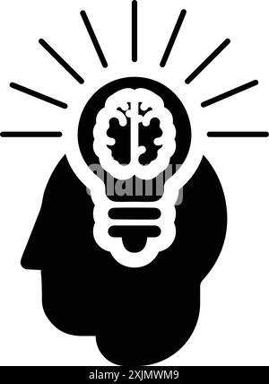 Symbol für Intelligenz, Wissen, Mentalität. Kommerzielle Nutzung, gedruckte Dateien und Präsentationen, Werbematerial, Web oder jede Art von Designprojekt. Stock Vektor