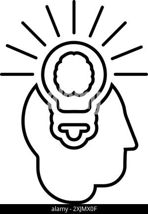 Symbol für Intelligenz, Wissen, Mentalität. Kommerzielle Nutzung, gedruckte Dateien und Präsentationen, Werbematerial, Web oder jede Art von Designprojekt. Stock Vektor