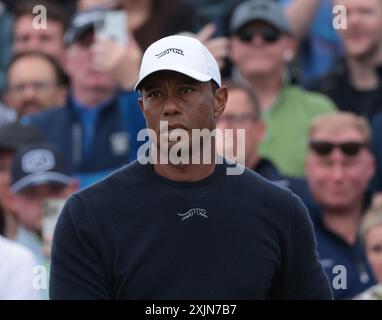 Troon, Großbritannien. Juli 2024. American Tiger Woods während der zweiten Runde bei der 152. Open Championship im Royal Troon Golf Club in Troon, Schottland am Freitag, den 19. Juli 2024. Tiger Woods verpasste den Schnitt und endete mit einem Ergebnis von 14 über Par. Foto: Hugo Philpott/UPI Credit: UPI/Alamy Live News Stockfoto