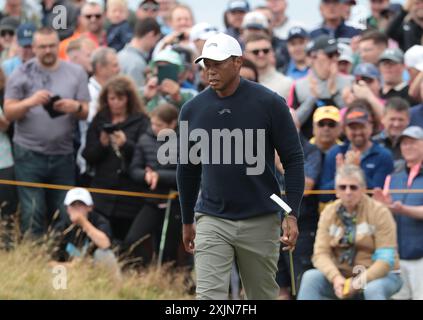 Troon, Großbritannien. Juli 2024. American Tiger Woods während der zweiten Runde bei der 152. Open Championship im Royal Troon Golf Club in Troon, Schottland am Freitag, den 19. Juli 2024. Tiger Woods verpasste den Schnitt und endete mit einem Ergebnis von 14 über Par. Foto: Hugo Philpott/UPI Credit: UPI/Alamy Live News Stockfoto