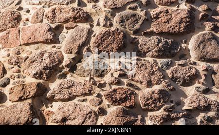 Architektonischer Hintergrund, altes wildes Steinmauerwerk Stockfoto