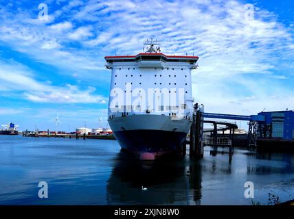 Die Pride of Hull-Fähre liegt bei Europoort in Rotterdam. Stockfoto