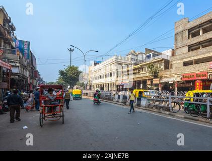 Chandni Chowk Road in Alt-Delhi Stockfoto