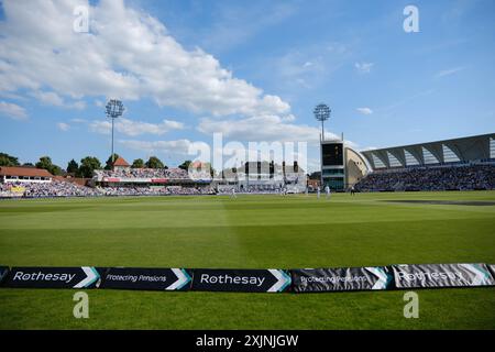 Trent Bridge, Nottingham, Großbritannien. Juli 2024. Zweiter Test, Day Two Cricket, England gegen West Indies; Trent Bridge während des Spiels Credit: Action Plus Sports/Alamy Live News Stockfoto