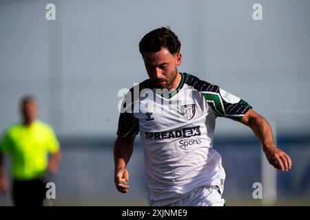 San Pedro Del Pinatar, Spanien. Juli 2024. Patrick Roberts englischer Mittelfeldspieler von Sunderland A.F.C, während des Spiels, NOTTINGHAM FOREST FC gegen SUNDERLAND AFC, erstes Sommer-Freundschaftsspiel, Pinatar Arena Football Center, San Pedro del Pinatar, Region Murcia. Juli 2024. Quelle: Pascu Méndez/Alamy Live News Stockfoto